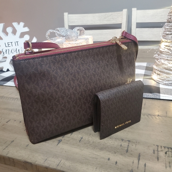 Mulberry and dark brown MK purse and wallet - Picture 2 of 5